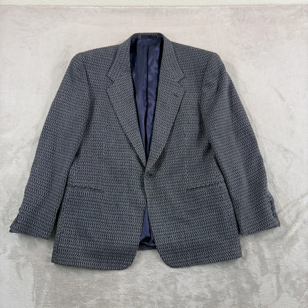 Vintage Jhane Barnes Spoort Coat Blazer Jacket 42R Multi Geometric Wool USA Made
